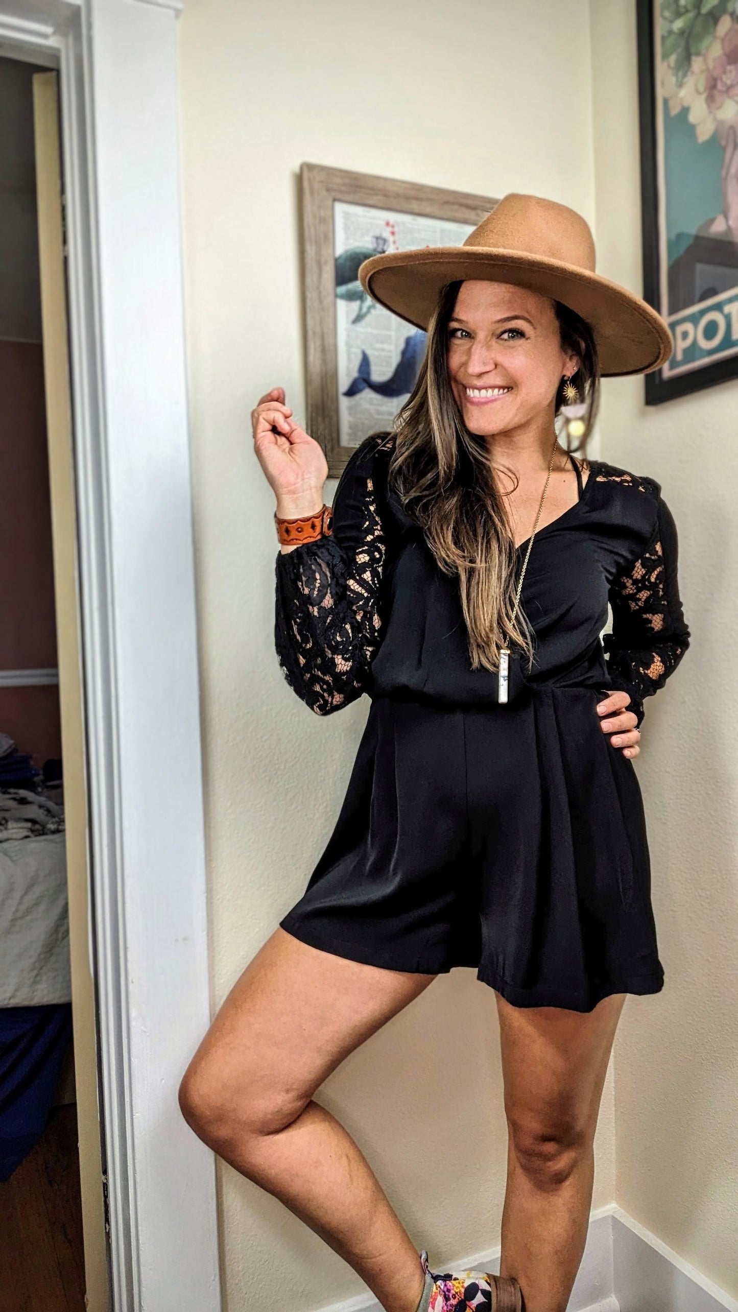 Classic Mixed Lace Romper